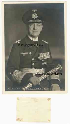Großadmiral Admiral Roseder in Uniform Orden Abzeichen Schnalle Stab Elite Postkarte Militär