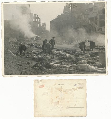 Dresden nach dem Bombenangriff 1945 siehe Postkarte zur Erinnerung Warnung